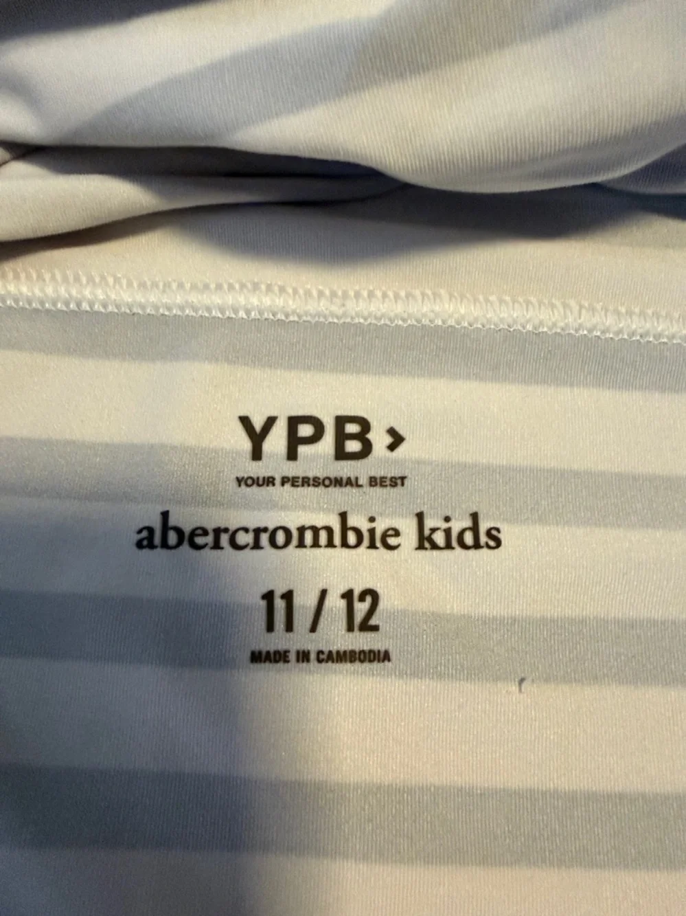 abercrombie kids Light Blue and White Striped Tee